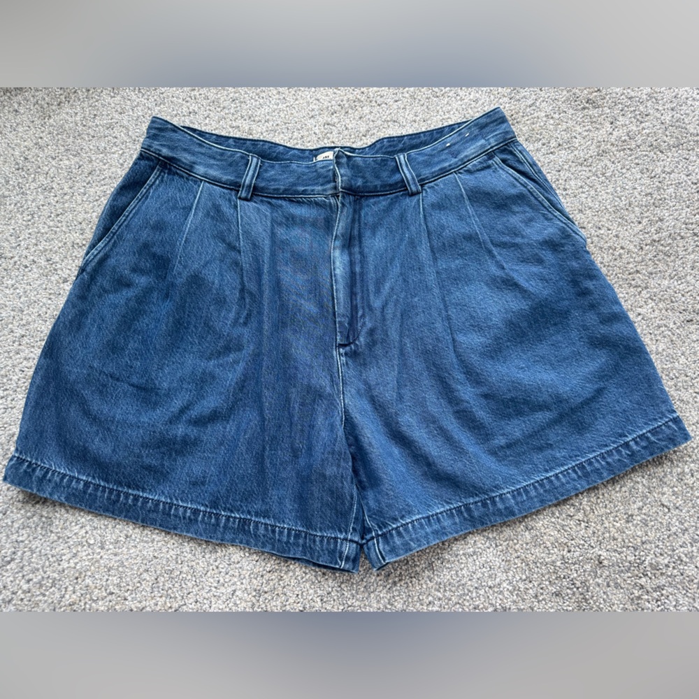 Madewell Harlow Superwide Blue Denim Shorts